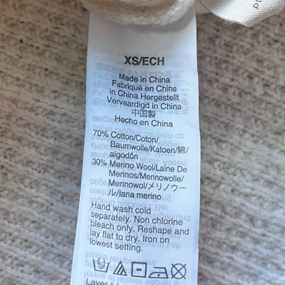 Madewell Waffle Knit Merino Cotton Crewneck Sweater Ivory Size XS - Picture 3 of 4